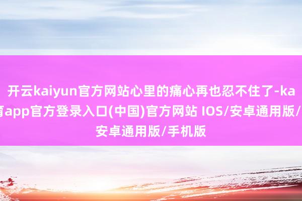 开云kaiyun官方网站心里的痛心再也忍不住了-kai云体育app官方登录入口(中国)官方网站 IOS/安卓通用版/手机版